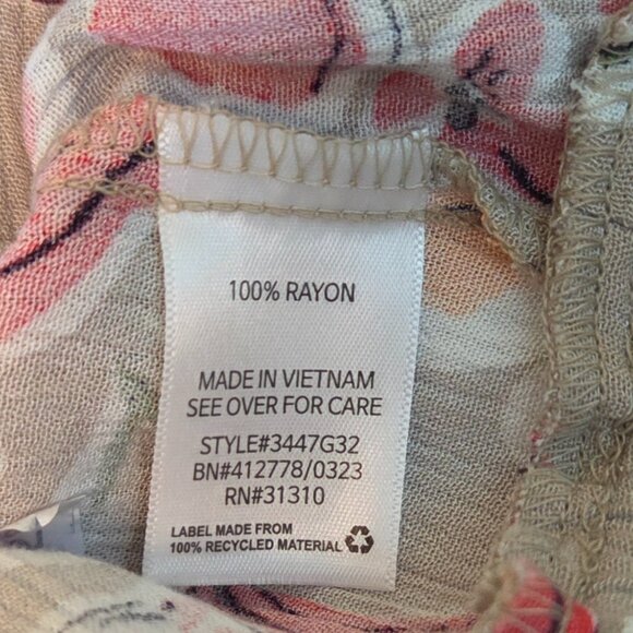 NWOT -- Ava & Viv Floral 100% Rayon Tie-Front Blouse, Flutter Sleeves – Size 2x - Picture 6 of 10